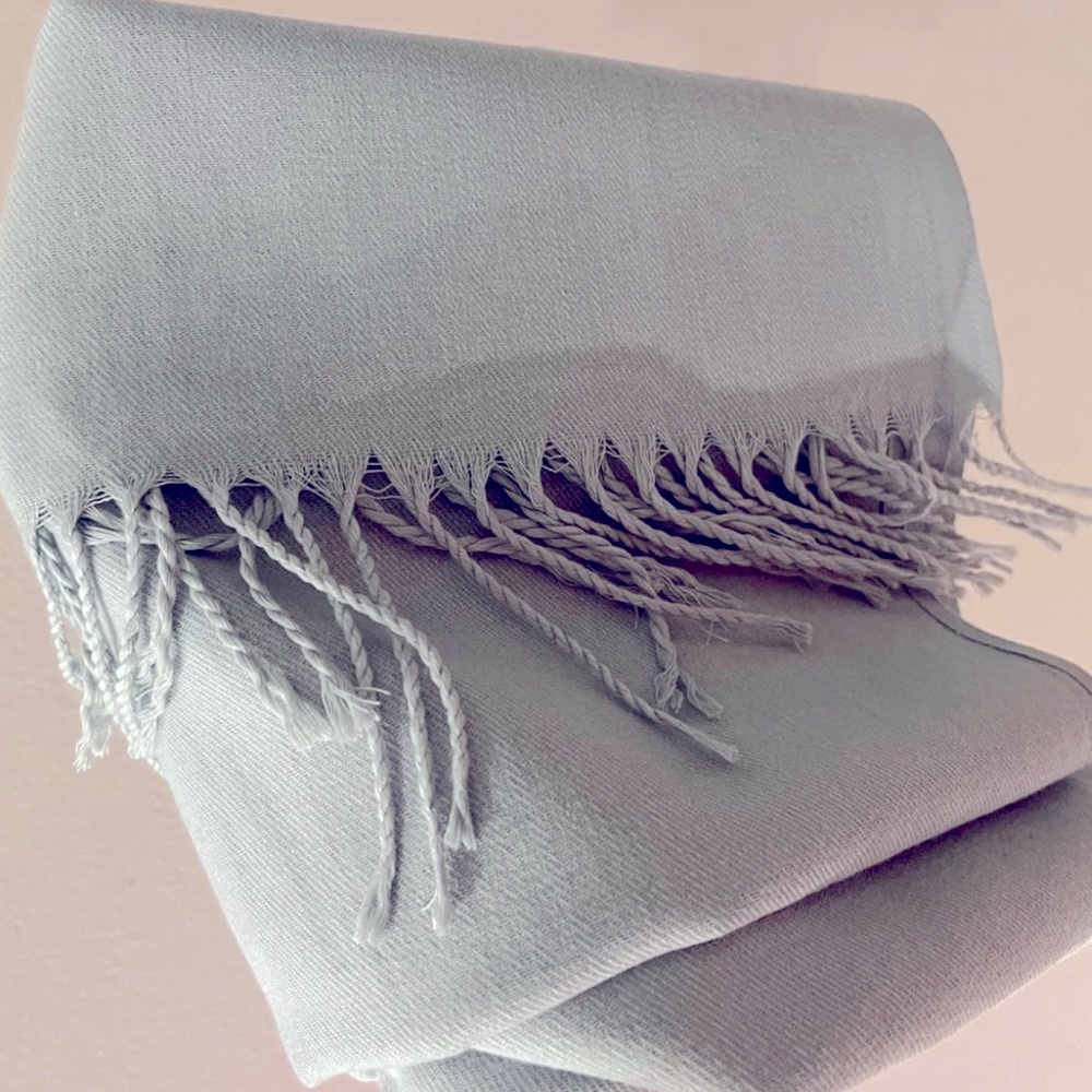Miakrafts Elegant Fringe Aqua Scarf 70” L x 27” W